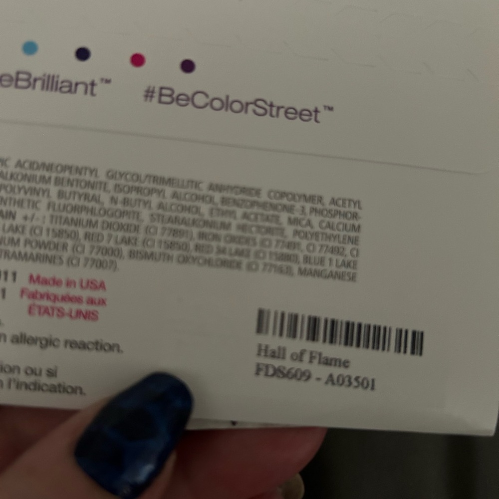 Color Street Fiery Blue Nail Strips - Picture 3 of 4